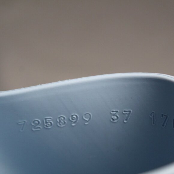 NWB Gucci Logo Rubber Clogs Mules Slip Ons Light Blue 37 725899 - Picture 6 of 7